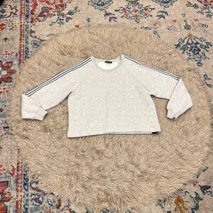 Maeve Sporty Stripe Crew-Neck Sweatshirt size small